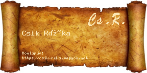 Csik Réka névjegykártya